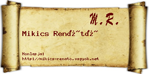 Mikics Renátó névjegykártya